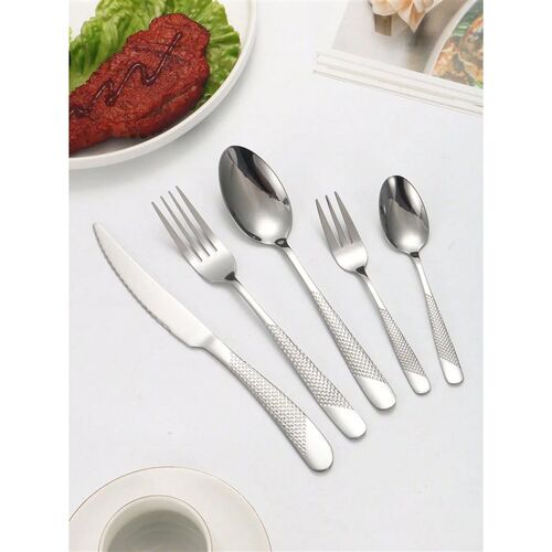 6pc/30pc Stainless steel silver high-end star diamond tablew