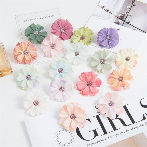 50PCS 4.5CM Silk Daisy Head MINI Home Wedding Decoration DIY