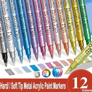 12 Color Metallic Marker Pen Resin Drawing Pen Acrylic Paint