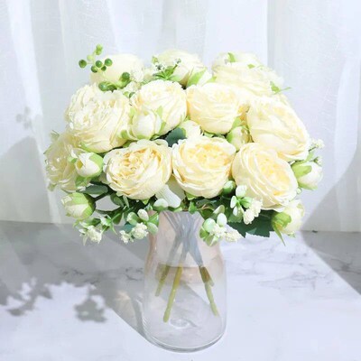 Best Selling Beautiful Rose Peony Artificial Silk Flowers Sm