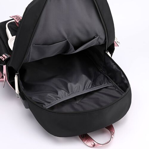 Fengdong large school bags for teenage girls USB port canvas
