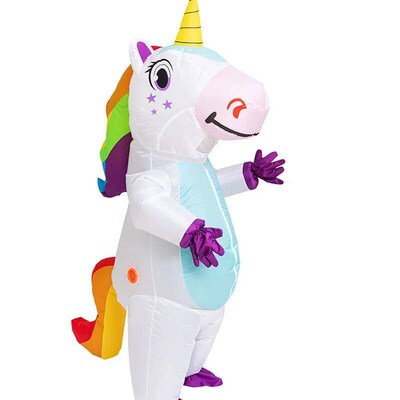 Kostum Unicorn Tiup Kostum Halloween Pelangi Anak-anak Dewas