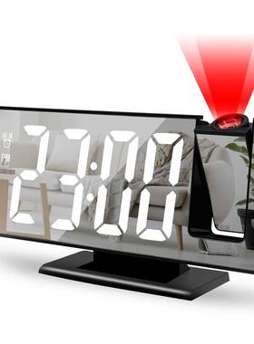 180 Arm Projection Alarm Clock Time Temperature USB Plug-i