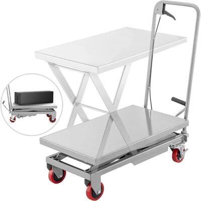 Hydraulic Scissor 500LBS Capacity, Cart Lift Table Cart 28.5