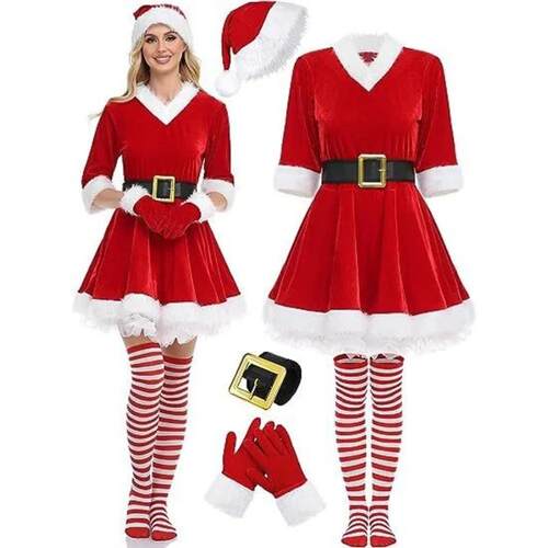 Christmas Costume for Women Festive Party Dress Up Santa Per