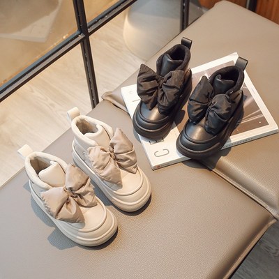 Winter Children Snow Boots Girls Fashion Big Bow-tie Design