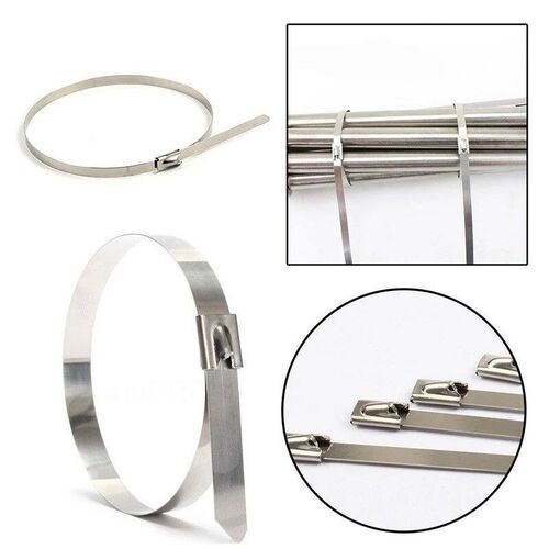 20/10Pcs Stainless Steel Metal Cable Ties zip Exhaust Wrap C