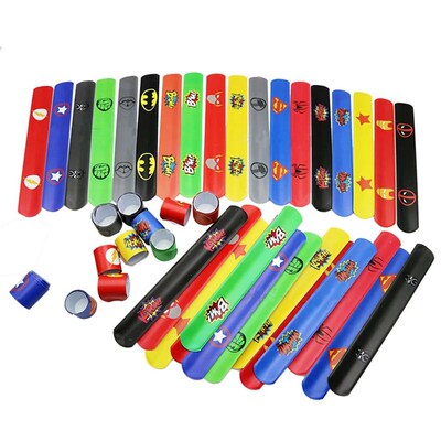 10 Pcs Super hero Slap Bracelets- Pinata Toy Loot/Goodie Bag