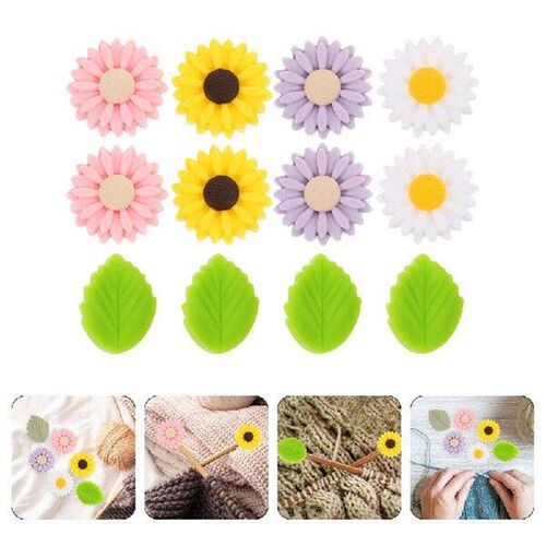 12 Pcs Needle Holder Protection Head Crochet Hooks Flower