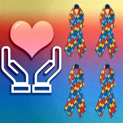 100x Multicolored Satins Autisms Awareness Pins Decorative