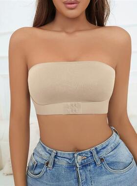 Womens Strapless No Padding Seamless Front Button Bra Comfo