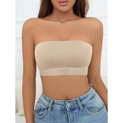 Womens Strapless No Padding Seamless Front Button Bra Comfo