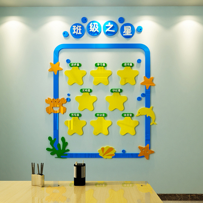班级之星评比栏墙贴纸教室装饰布置小学文化建设黑板报幼儿园环创