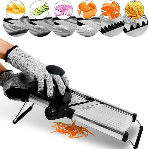 LMETJMA Adjustable Mandoline Slicer Stainless Steel Vegetabl