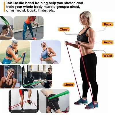 5~130lbs Fitness Resistance Band Bodybuilding Bar Boxing Agi