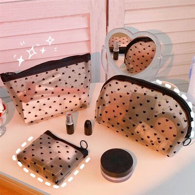 Fashion Mesh Cosmetic Makeup Bags Case Holder Pouch Convenie