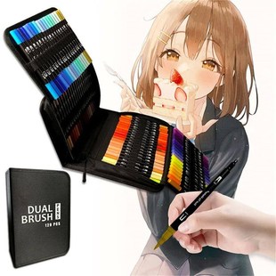 60/120 Dual Tip Art Marker Set Vibrant Watercolor Fineliner