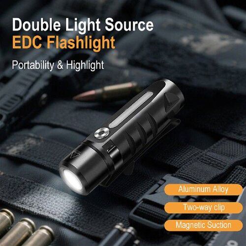 LED Waterproof Metal Conveniently Flashlight W/ Clip &