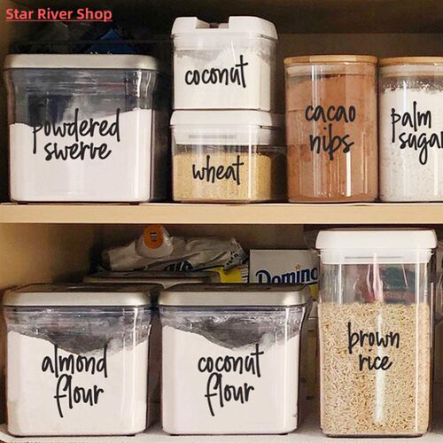 170PCS Pantry Label Printed Home Containers Jars Bottles Tag