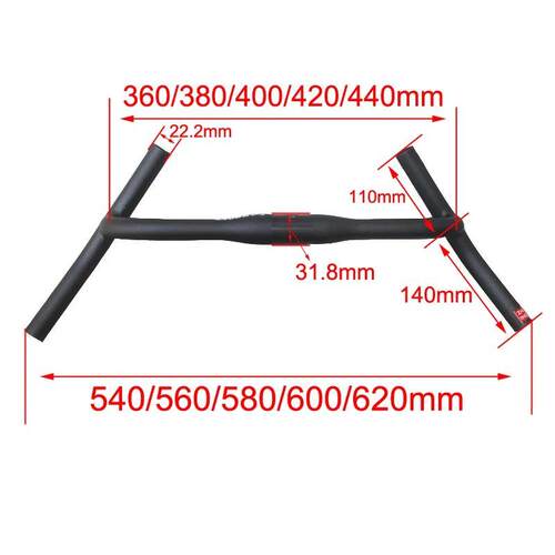 New Carbon modify Gravel H Handlebar Big Flare Bar Cycle Cro