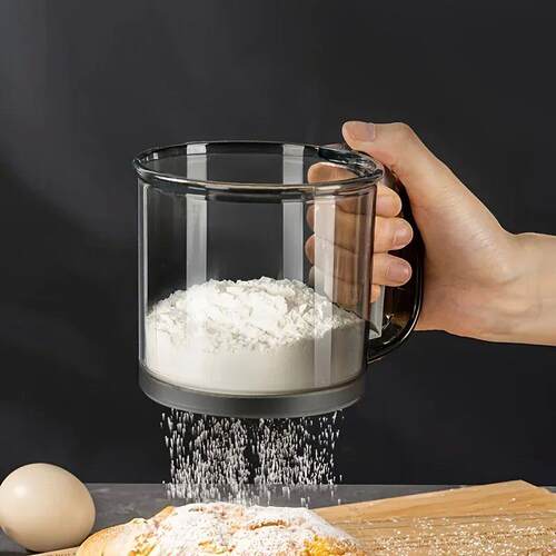 Handheld Flour Sifter with Fine Mesh - Durable Baking Tool f