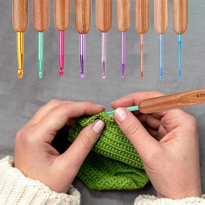 9Pcs Bamboo Knitting Needles Set Crochet Hooks 2-6mm Crochet