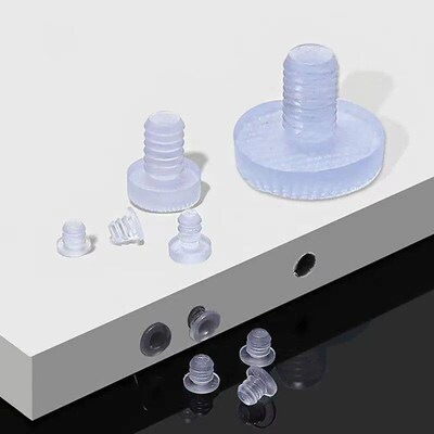 20Pcs Clear Rubber Embedded Furniture Bumper Table Chair Leg
