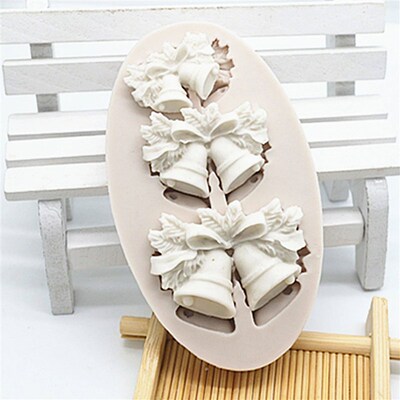 3D Christmas Bell Silicone Mold Fondant Mould Cake Decoratin