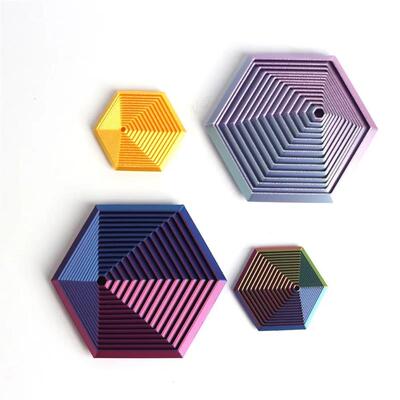 3D Printed Fractal Hexagon Toy Mesmerizing Spiral Design for