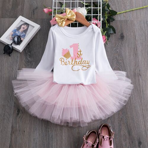 My Little Baby Girl First 1st Birthday Party Dress Cute Pink