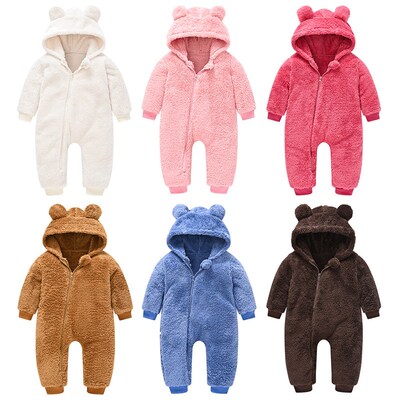 Cute Plush Bear Baby Rompers Toddler Girl Overall Jumpsuit S