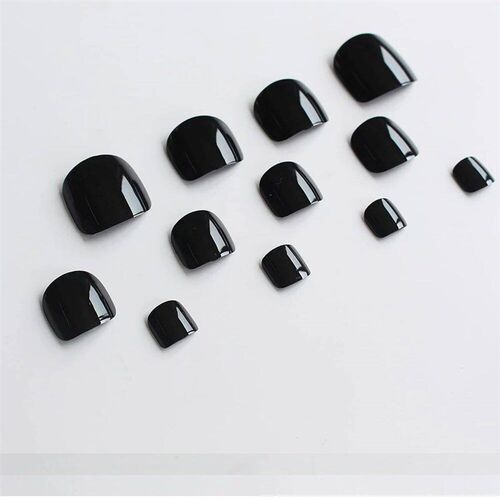 24 PCS Red/White/Black/Yellow/Wine Red Toenails Fake Toe Nai