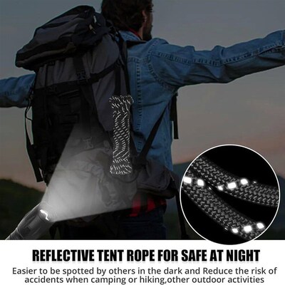 Reflective Paracord 550 Cord 7 Strands 4mm Tent Rope Camping