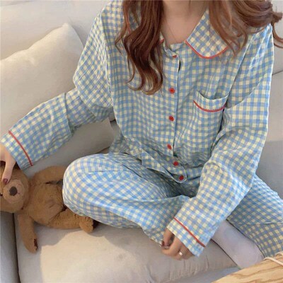 Long-Sleeved Pyjamas Female Autumn and Winter Leisure Korean