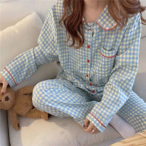 Long-Sleeved Pyjamas Female Autumn and Winter Leisure Korean