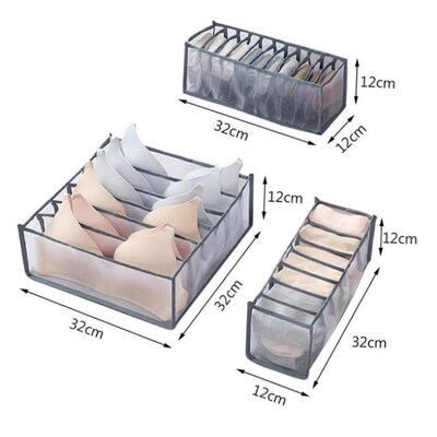 storage box 7 grids bra organizer foldable drawer organizer