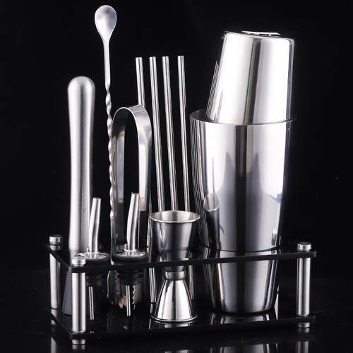 Bartender Kit 9 Piece Boston Cocktail Shaker Stainless Steel