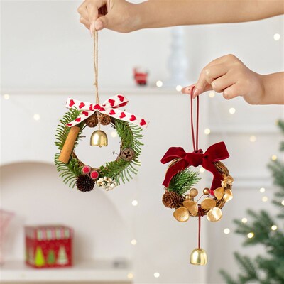 Christmas Bells Antlers Pinecone Ornament, Multi Decor Piece
