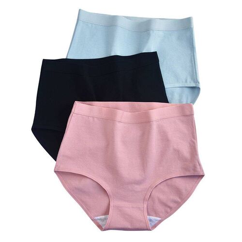 women's high waist panties plus size hip lift cotton bri