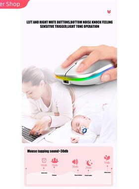 Bluetooth Wireless With USB Rechargeable  RGB Mouse BT5.2 Fo