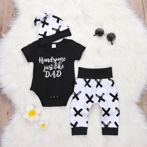 0-24 Month Toddler Kids Baby Boy 3Pcs Clothes Set Newborn In