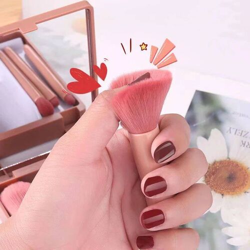 Makeup Brush Set Portable Model With Mirror Multifunctional