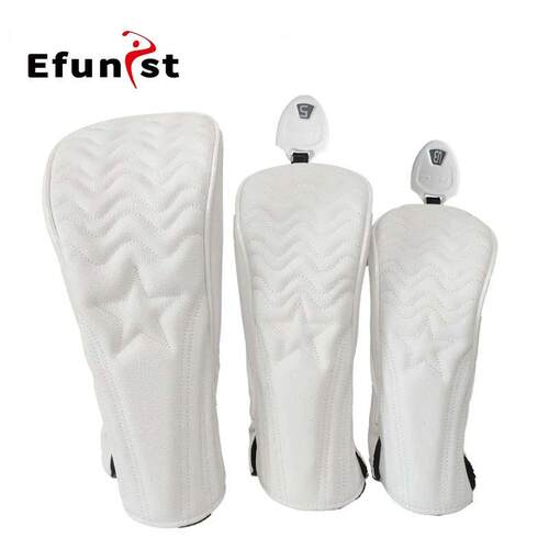 Golf Wood Cover 2 Color PU Leather Golf Club Covers For Driv