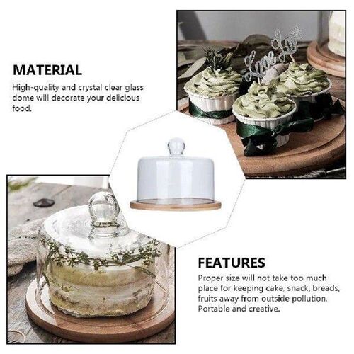 Cake Cover Food Display Dustproof Protective Fresh Wooden