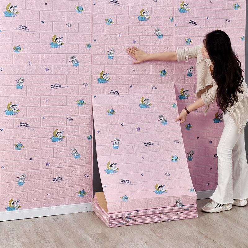 墙纸自粘防水防潮3d立体墙贴泡沫砖儿童卧室温馨背景墙面装饰壁纸,家装主材,自贴墙纸/自粘墙纸,淘宝优惠券,粉丝福利购,淘宝优惠卷