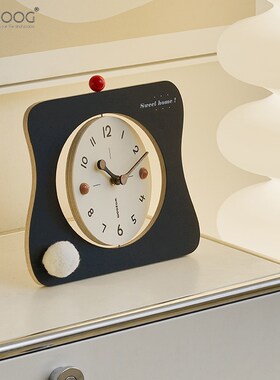 EMITDOOG新款书房卧室桌面座钟摆件客厅电视柜酒柜创意时钟装饰品