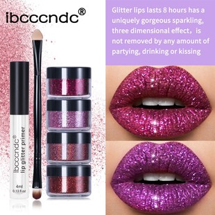 4Color/Set DIY Glitter Liquid Lipstick Shiny Lip Gloss Diamo