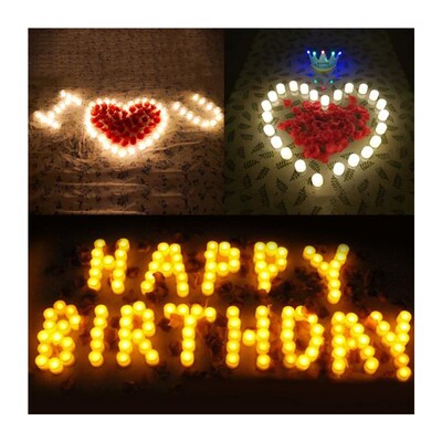 12PCS Flameless LED Tealight Candles Battery Operated Pillar