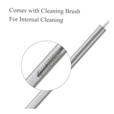 20cm Glass Smoothie Straw Reusable Clear Drinking Straws fo