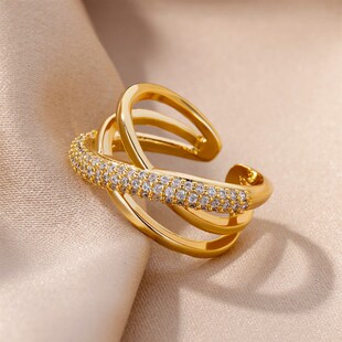 Stainless Steel Rings Fashion Women Color For Chain Gold